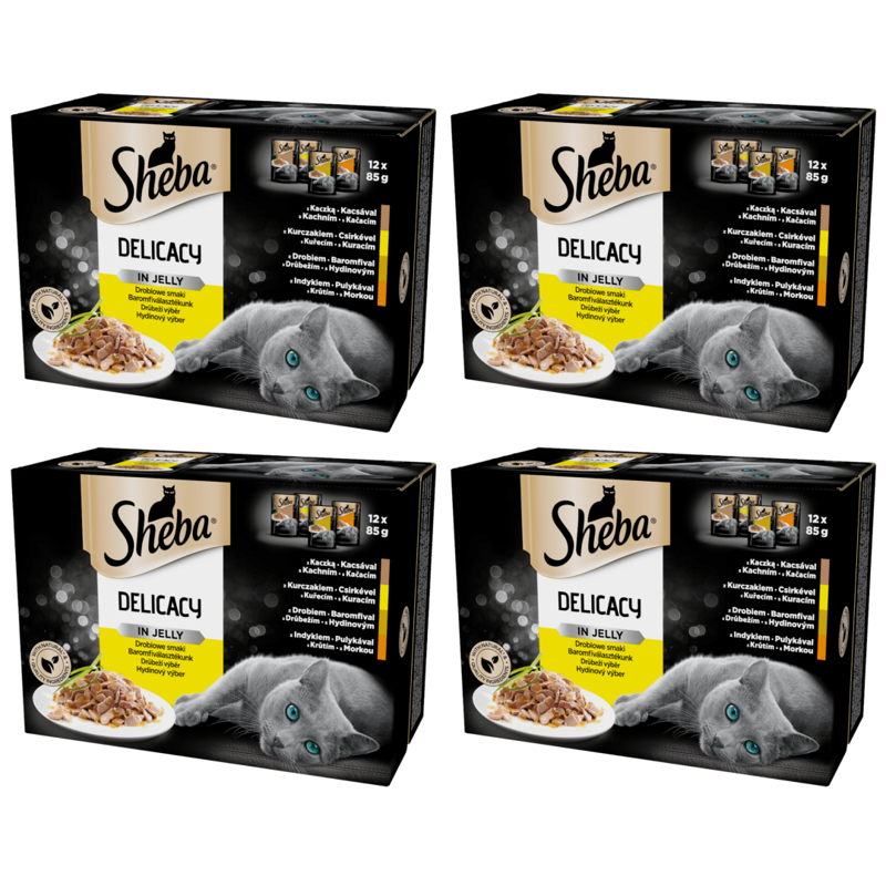 Sheba Delikatesse in Gelee Smaki Drobiowe 4 sztuki 12x85g