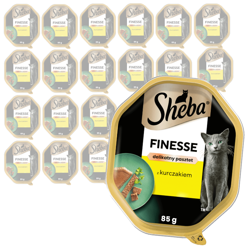 Sheba Finesse Tacka 22x85g Mokra Karma Pełnoporcjowa Dla Kota Z Kurczakiem W Pasztecie