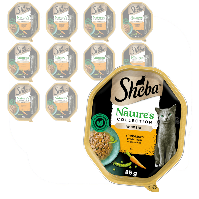 Sheba Nature's Collection 11x85g Z Indykiem I Marchewką W Sosie Mokra Karma Dla Dorosłych Kotów