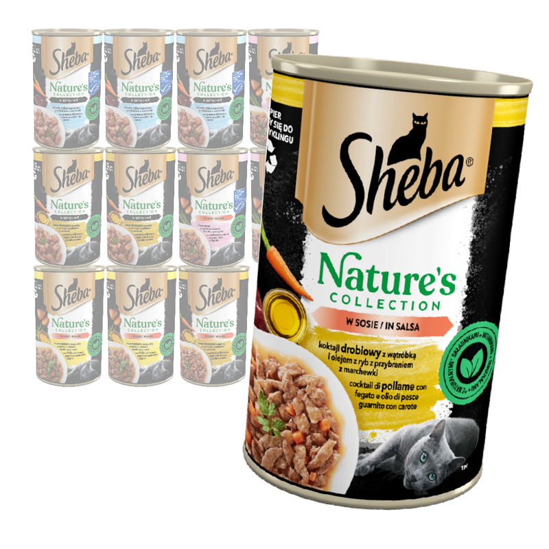 Sheba Nature's Collection 12x400g Mokra Karma Dla Kotów Mix 5 Smaków W Sosie I Pasztecie