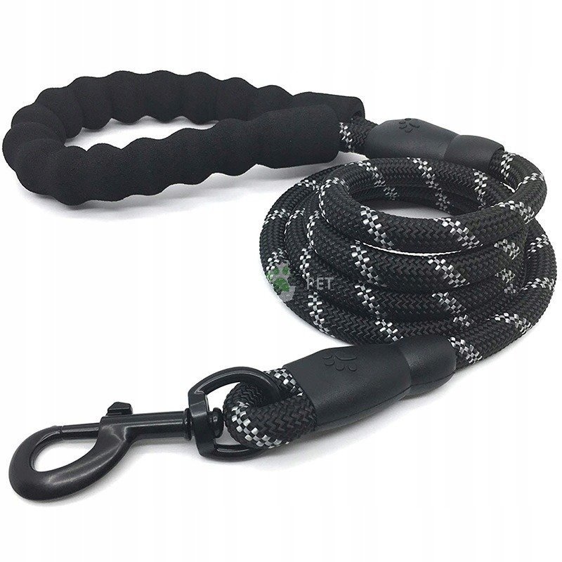 Strong Leash For Large Dogs Reflective 150cm Black