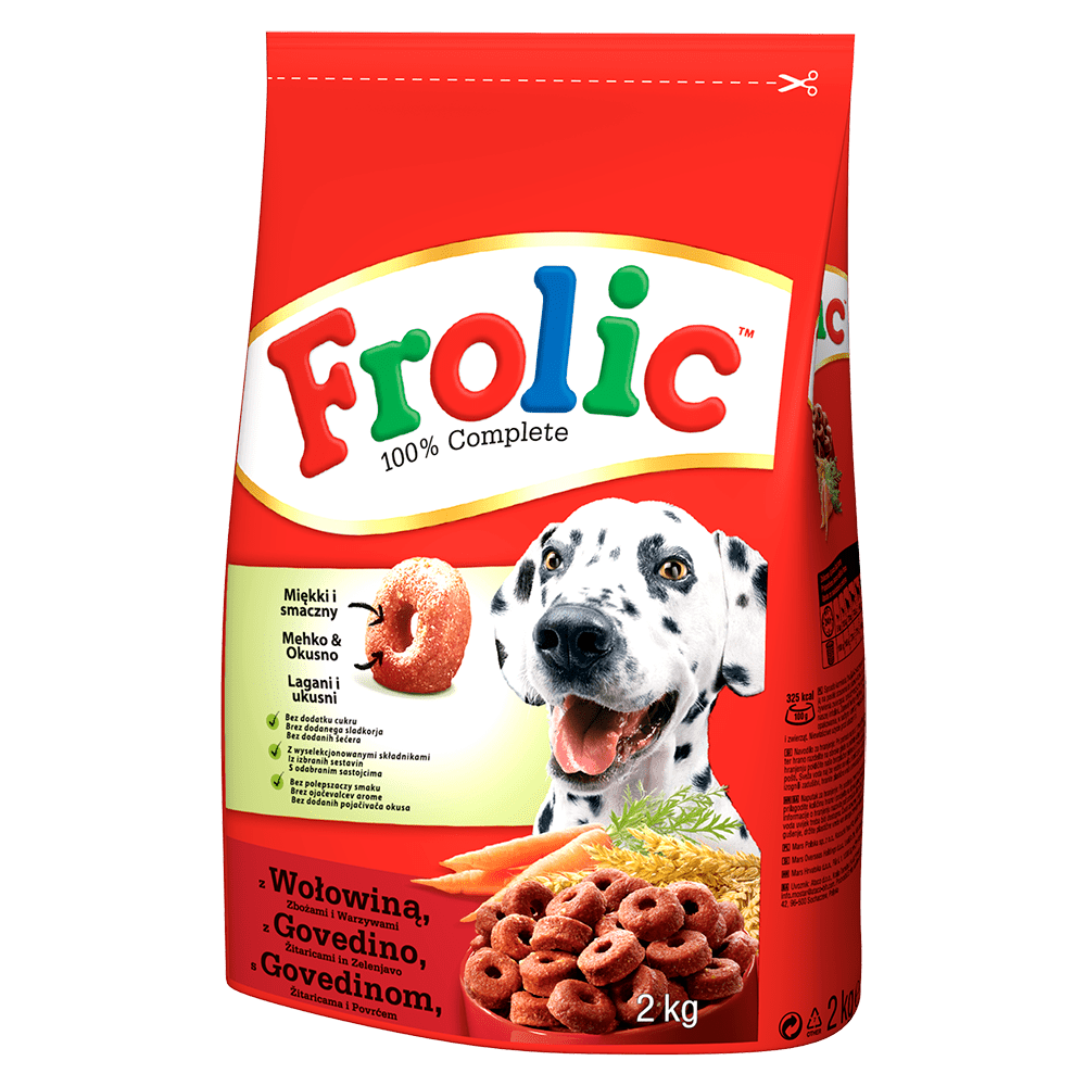Sucha karma Frolic wołowina, warzywa, zboża 2 kg dla psa