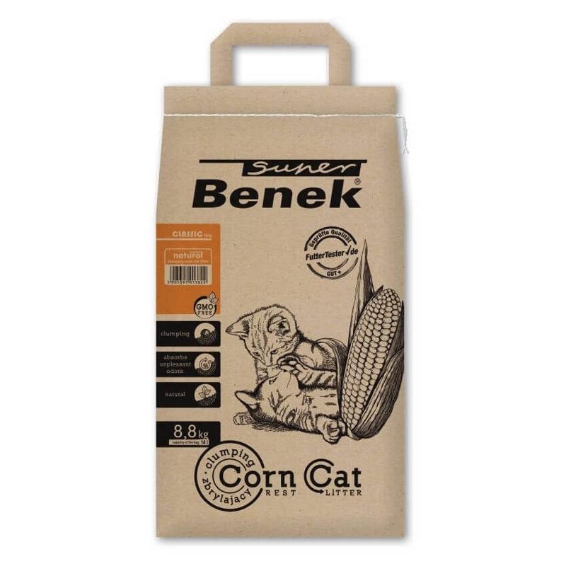Super Benek Corn Cat Natural 14l - Żwirek kukurydziany 100% biodegradowalny