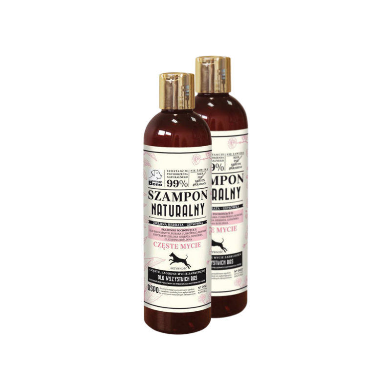 Super Beno SZAMPON NATURALNY 2x 300ml szampon do częstego mycia psa 