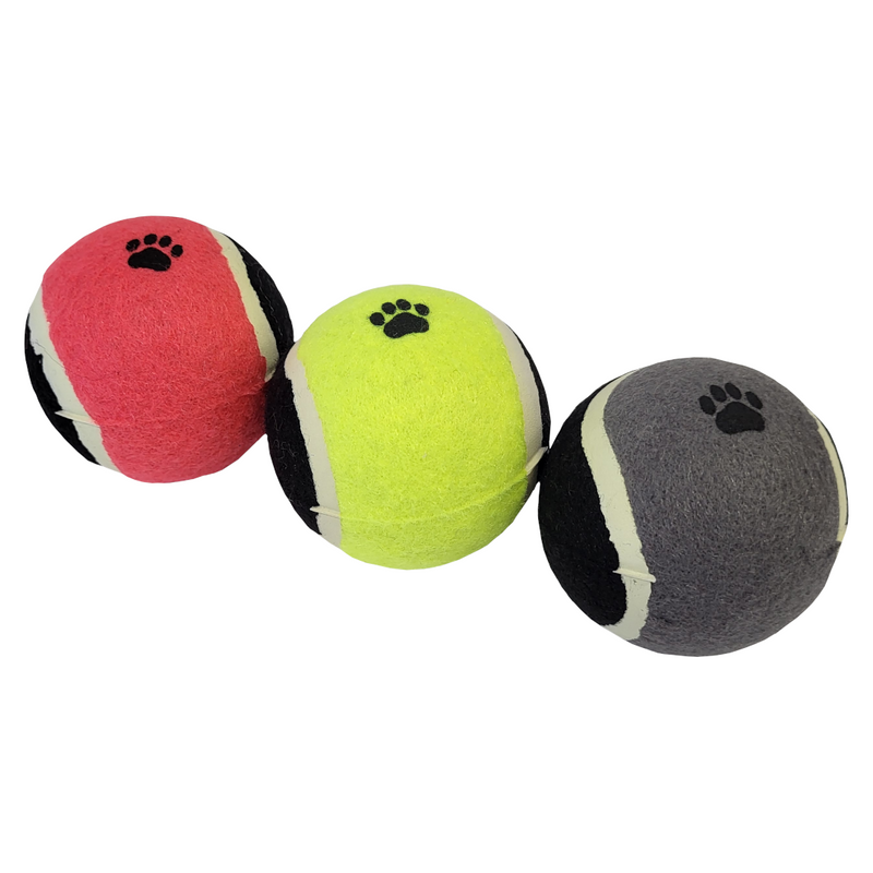 Zestaw Piłek Tenisowych dla Psa Zabawka Aportowania 3 Piłki Czarne