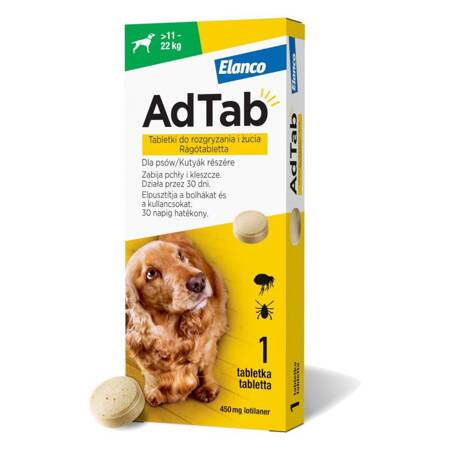 AdTab Tabletka Dla Psa >11-22kg Do Rozgryzania Na Pchły I Kleszcze 1szt.