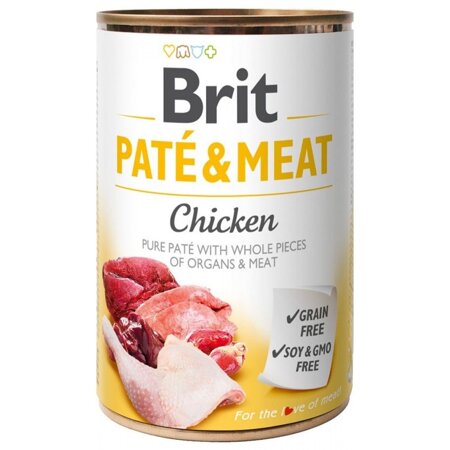 Brit Pate&Meat Mokra Karma dla Psów Z Kurczakiem Puszka 400g