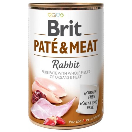 Brit Pate&Meat Mokra Karma dla Psów z Królikiem Puszka 400g