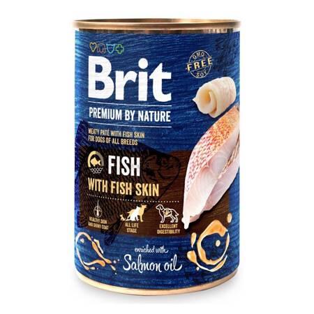 Brit Premium by Nature Adult Mokra Karma Dla Psa Z Rybą I Z Rybią Skórą 400g