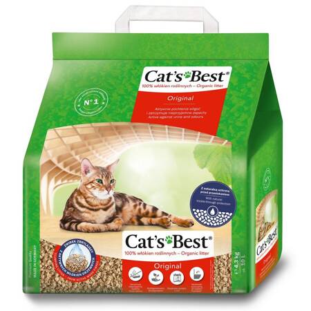 Cat's Best Original 10L Żwirek Drewniany Dla Kota Zbrylający i Pochłaniający Zapachy