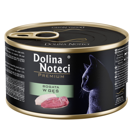 Dolina Noteci Premium 185g Mokra Karma Dla Kota Bogata w Gęś