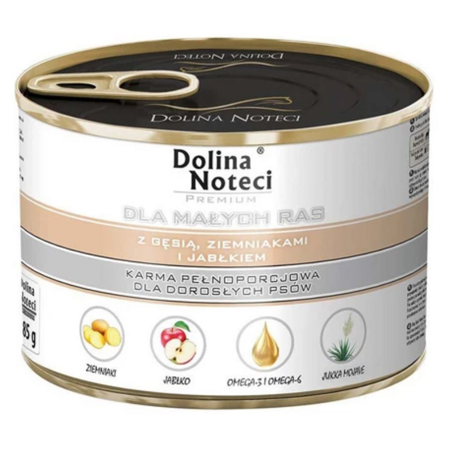 Dolina Noteci Premium 185g Mokra Karma Dla Psów Małych Ras z Gęsią Ziemniakami i Jabłkiem