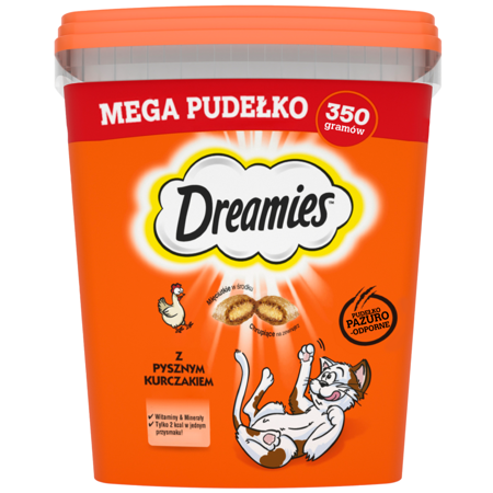 Dreamies Mega Pudełko Przysmak Dla Kota Chrupiące Paszteciki Z Nadzieniem Kurczak 350g