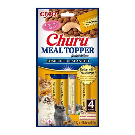 Inaba Cat Meal Topper 4x14g (56g) Kremowy Przysmak Dla Kota Pasta Kurczak z Serem