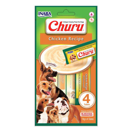 Inaba Dog Churu 4p Chicken Recipe Przysmak Pasta Dla Psa 4x14g z Kurczakiem