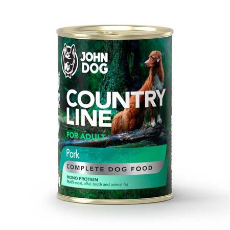 John Dog Country Line Mokra Karma Dla Dorosłych Psów Z Wieprzowiną 400g