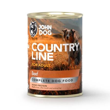 John Dog Country Line Mokra Karma Dla Dorosłych Psów Z Wołowiną 400g