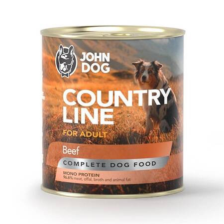 John Dog Country Line Mokra Karma Dla Dorosłych Psów Z Wołowiną 800g