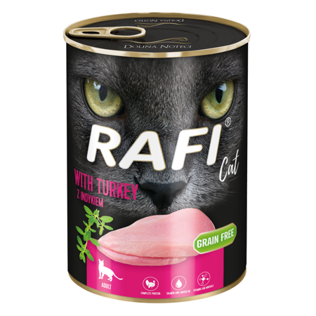Mokra Karma dla Kota Rafi Cat Adult z Indykiem Puszka 400 g