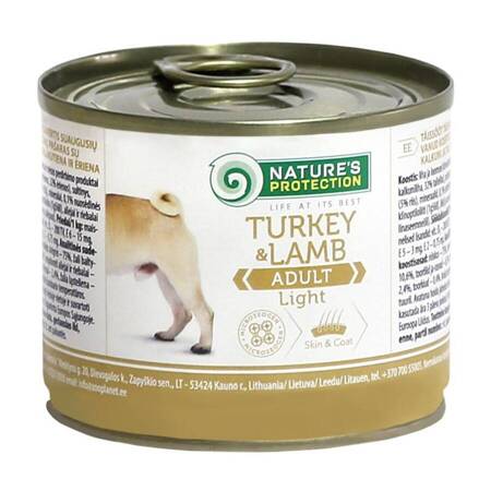 Nature's Protection Adult Dog Light Turkey&Lamb 200g Mokra Karma dla Psa z Indykiem i Jagnięciną