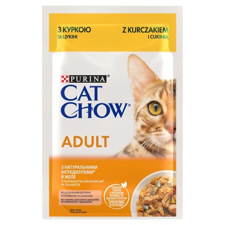 Purina Cat Chow Adult 85g Mokra Karma Dla Kota z Kurczakiem i Cukinią w Galaretce