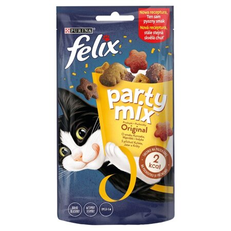 Purina Felix Party Mix Original Przekąski O Smaku Kurczaka Wątróbki I Indyka 60g