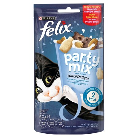 Purina Felix Party Mix Przekąski Dla Kota O Smaku Mleka Jogurtu I Sera 60g