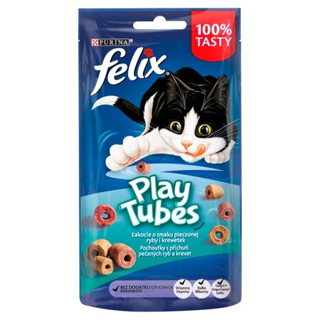 Purina Felix Play Tubes Przysmak Dla Kota Łakocie O Smaku Pieczonej Ryby I Krewetek 50g