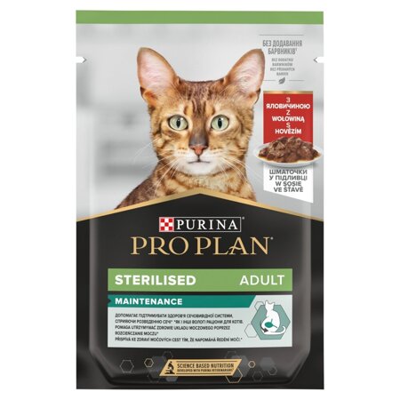 Purina Pro Plan Adult Sterilised Maintenance 85g Mokra Karma Dla Kota z Wołowiną w Sosie