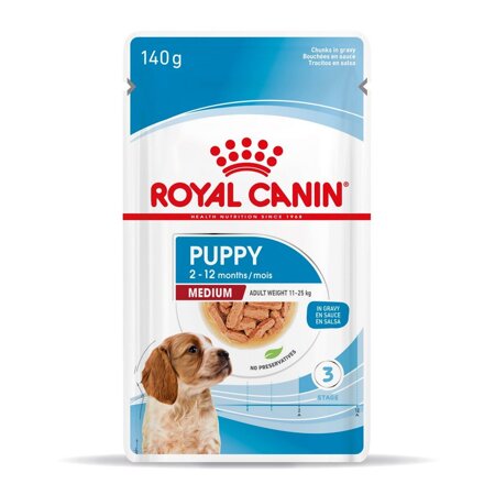 Royal Canin Medium Puppy Karma Mokra W Sosie Dla Szczeniąt Ras Średnich Do 12 Miesiąca Życia 140g