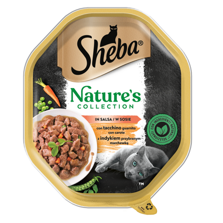 SHEBA tacka 85g Nature's Collection z indykiem i marchewką w sosie – mokra karma dla dorosłych kotów
