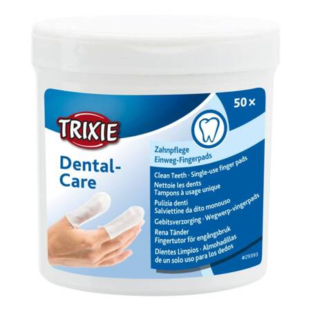 Trixie Dental Care Czyste Zęby Nakladki Na Palce Do Czyszczenia Zębów 50szt