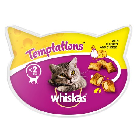 WHISKAS Temptations 60g - przysmak dla kota z kurczakiem i serem